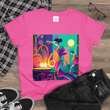 Dance of the Skeleton Ballerinas Women's Midweight Cotton Tee