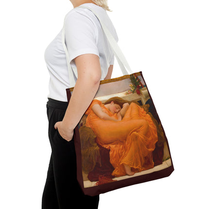Flaming June by Frederic Leighton Tote Bag (AOP)
