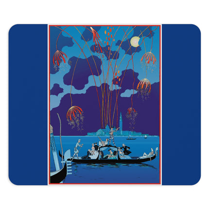 Fireworks in Venice by George Barbier Mouse Pad, Round and Rectangle