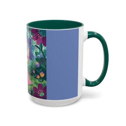 The Lady Of The Enchanted Mirror Colorful Mugs – Art Deco Botanical Elegance