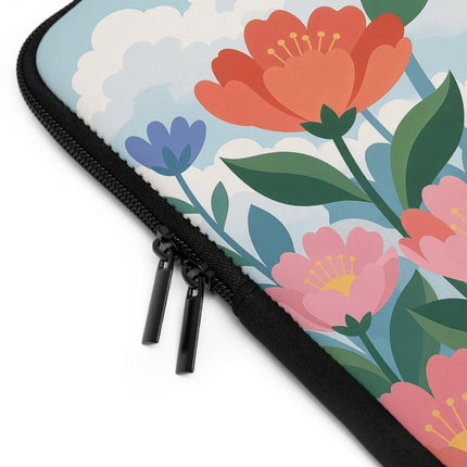 🌺🦜 The Lady Of The Garden Aviary Laptop Sleeve – Art Deco Floral Whimsy