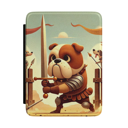 Bulldog Duel Kindle Case – Knightly Courage & Whimsical Valor