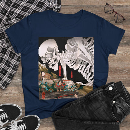 Mitsukuni Defying the Skeleton Spectre by Utagawa Kuniyoshi Women's Midweight Cotton Tee