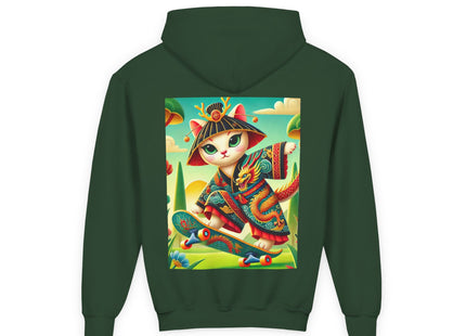 Dragon Dance on Wheels Youth Heavy Blend Hooded Sweatshirt