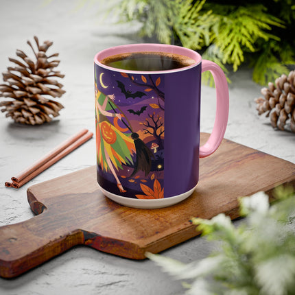 🎃🧙 The Witch Of Jack-O'-Lantern Hollow Colorful Mug – Whimsical Halloween Charm