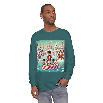 Nutcracker Candy-Striped Adventure Unisex Garment-dyed Long Sleeve T-Shirt