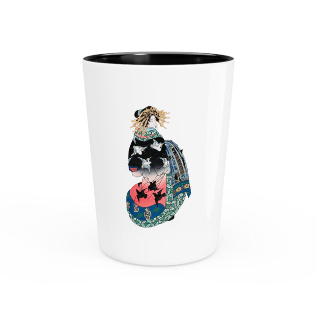 Japanese Woman by Keisai Eisen Ceramic Shot Glass