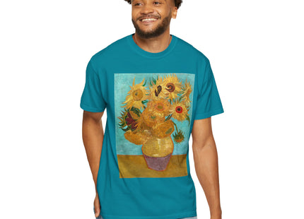 Vase with Twelve Sunflowers by Vincent van Gogh Unisex Garment-Dyed T-shirt