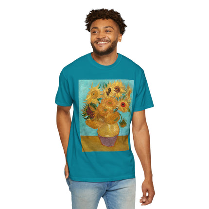 Vase with Twelve Sunflowers by Vincent van Gogh Unisex Garment-Dyed T-shirt