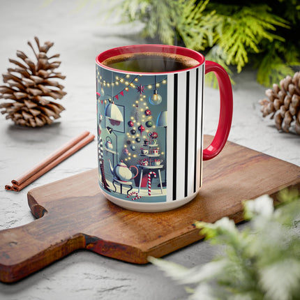 Whimsical Christmas Tea Party Colorful Mugs (11oz, 15oz)