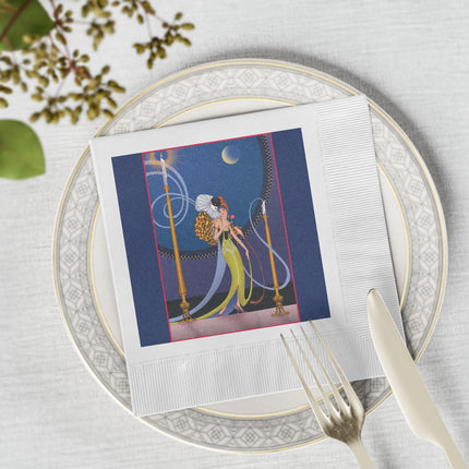Smoke and Secrets White Coined Napkins