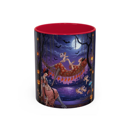 🌙🎃 Moonlit Mischief In The Pumpkin Grove Colorful Mug – Whimsical Halloween Fantasy