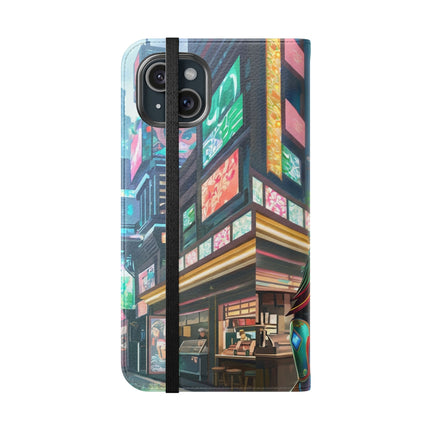 🐆🦜 Cybernetic Duets Flip Case – Neon Elegance & Digital Harmony