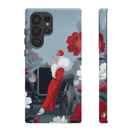 🚗🌺 The Lady Of The Grand Touring Car Phone Case – Art Deco Motoring Elegance