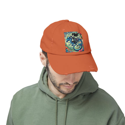Mystic Guardian of the Sky Unisex Distressed Cap