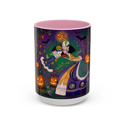 🎭🎃 The Masquerade Beneath The Pumpkin Lantern Colorful Mug – Theatrical Halloween Charm
