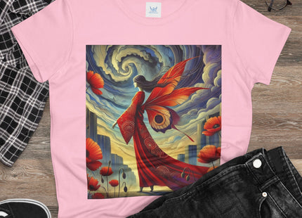 The Poppy Fairy in the Wind Cotton Tee