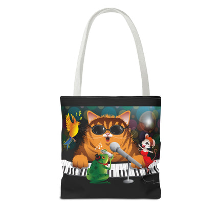 Tote Bag Jazz Cat Music Artwork