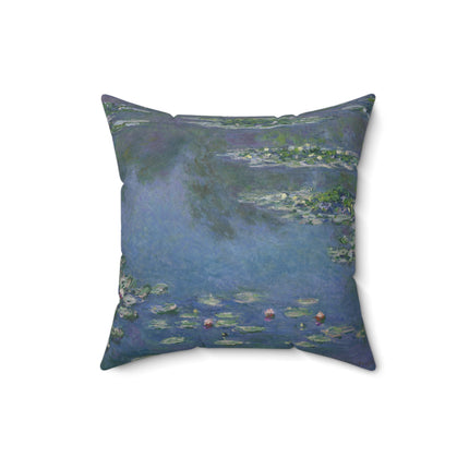 Water Lilies by Claude Monet Spun Polyester Square Pillow