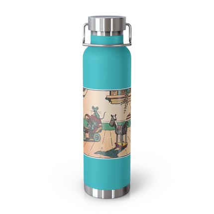 Mischievous Mice on Wheels Copper Vacuum Insulated Bottle, 22 oz
