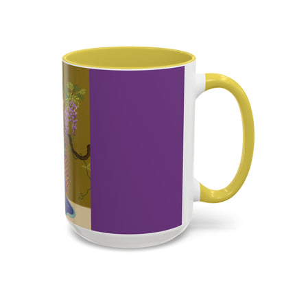 Wisteria Elegance Colorful Mug (11oz, 15oz) – Floral Beauty, Kimono Art & Timeless Grace