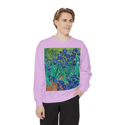 Irises by Vincent Van Gogh Unisex Garment-Dyed Sweatshirt