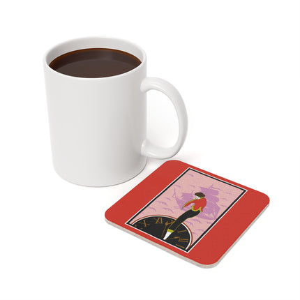 Woman Waiting for her Beloved at 1:59 by Kobayashi Kaichi Cork Back Coaster