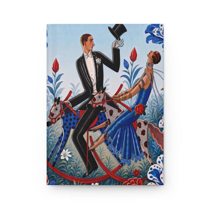 🎩🌹 The Grand Floral Carousel Hardcover Journal – Art Deco Garden Whimsy