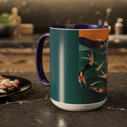Summer Splash Colorful Mugs – Retro Beach Joy & Carefree Summer Vibes