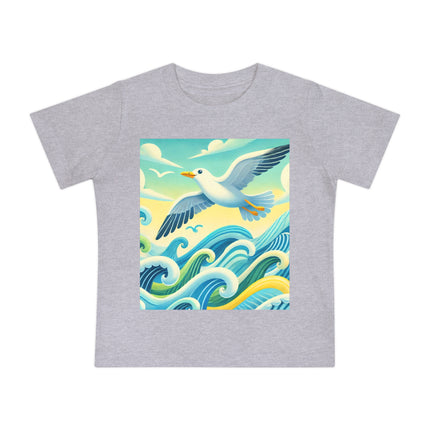 Seagull Riding a Wave Baby T-Shirt – A Splash of Seaside Adventure