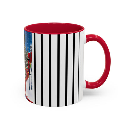 Elegant Winter Woman in Sleigh Colorful Mugs (11oz, 15oz)
