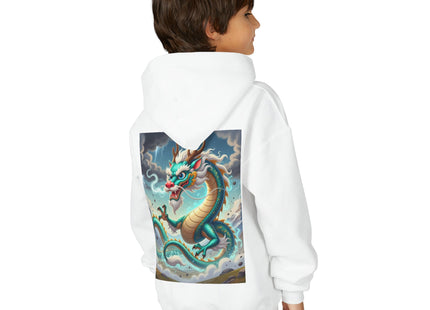 Tibetan Dragon in Battle Youth Heavy Blend Hooded Sweatshirt