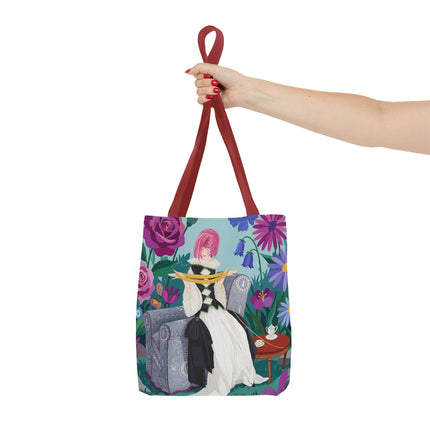 🌹🧶 The Lady Of The Golden Yarn Tote Bag – Art Deco Floral Elegance