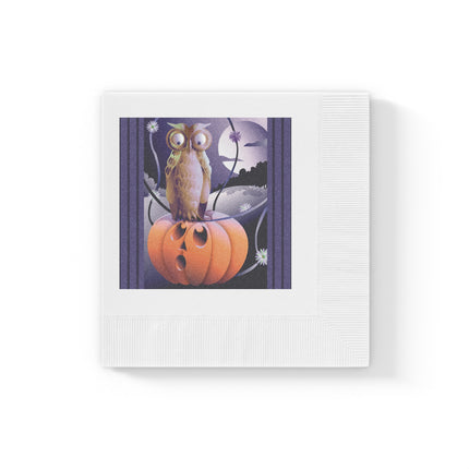 The Startled Pumpkin White Coined Napkins