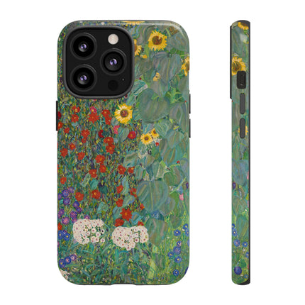 Farm Garden with Sunflowers by Gustav Klimt Phone Cases