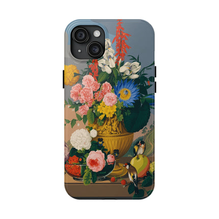 🌺🐦 The Garden Of Golden Birds Phone Case – Art Deco Floral Elegance