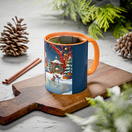 ⛸️🎄 The Christmas Skating Pavilion Colorful Mug – Art Deco Holiday Fantasy