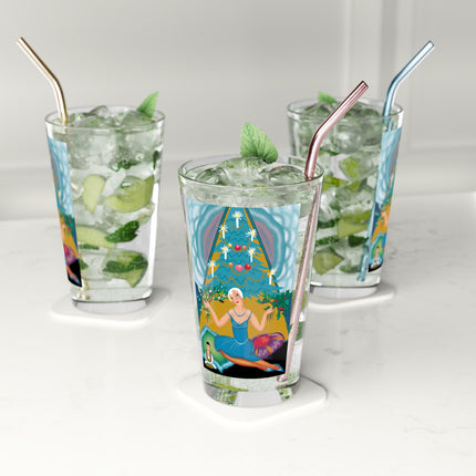 Art Deco Christmas Elegance Glass, 16oz