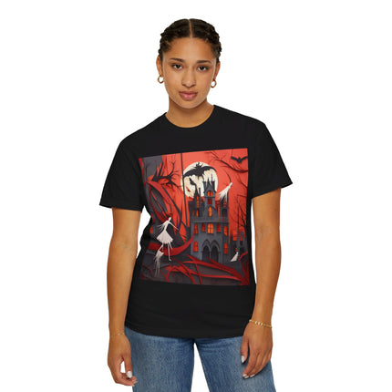 Halloween Night Scene Unisex Garment-Dyed T-shirt