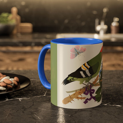 Woodpecker & Rose Colorful Mugs – Vibrant Spring & Bold Beauty