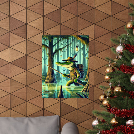 🐊🌿 Swamp Stalker Matte Vertical Poster – Mystery, Power & Primal Adventure