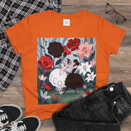 🌹🖤 The Midnight Rose Garden Cotton Tee – Art Deco Floral Fashion