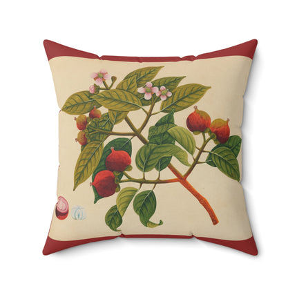 Album of watercolors of Asian fruits and flowers Pl.17 by Anonymous Spun Polyester Square Pillow