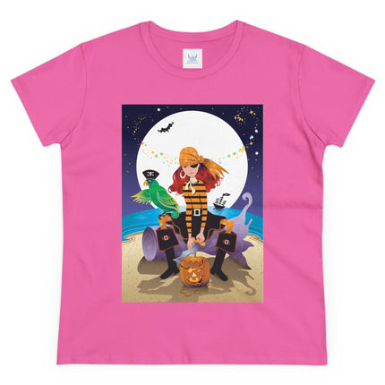 Moonlit Pirate Halloween Women's Midweight Cotton Tee