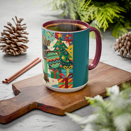 🎄✨ The Lady Of The Christmas Ornament Colorful Mug – Art Deco Holiday Fantasy