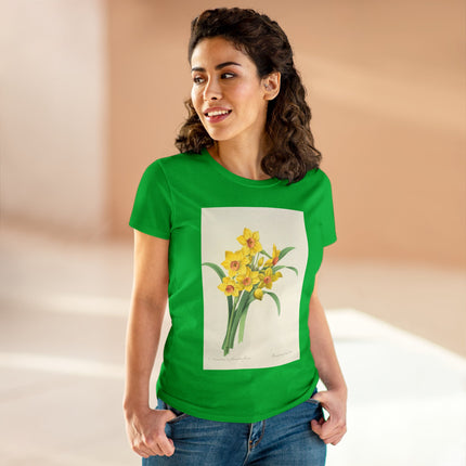 Choix des plus belles fleurs, Plate 052 by Pierre Joseph Redouté  Women's Midweight Cotton Tee