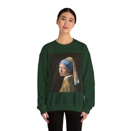 Girl with a Pearl Earring by Johannes Vermeer Heavy Blend™ Crewneck Sweatshirt