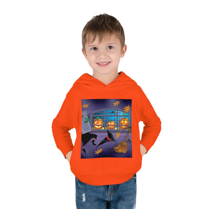 Whimsical Halloween Mischief Toddler Pullover Fleece Hoodie