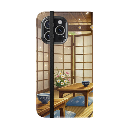 🐱🍵 Playful Kitten in the Tea Room Flip Case – Curious Charm & Cozy Whimsy