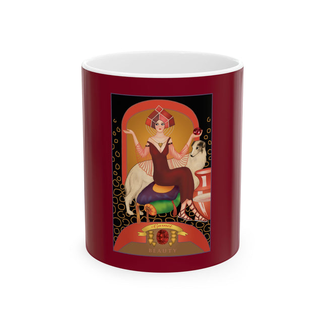 January & Garnet (from the Gem Series) by Sofia Chiostri Ceramic Mug 11oz
